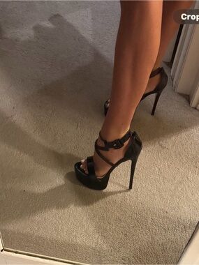 Black Patent 6” Platform Heels